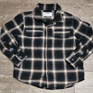 Old Navy Kids Plaid Shirt - Black and Tan